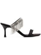 Giuseppe Zanotti Design Crystal-embellished Satin Sandals - Black