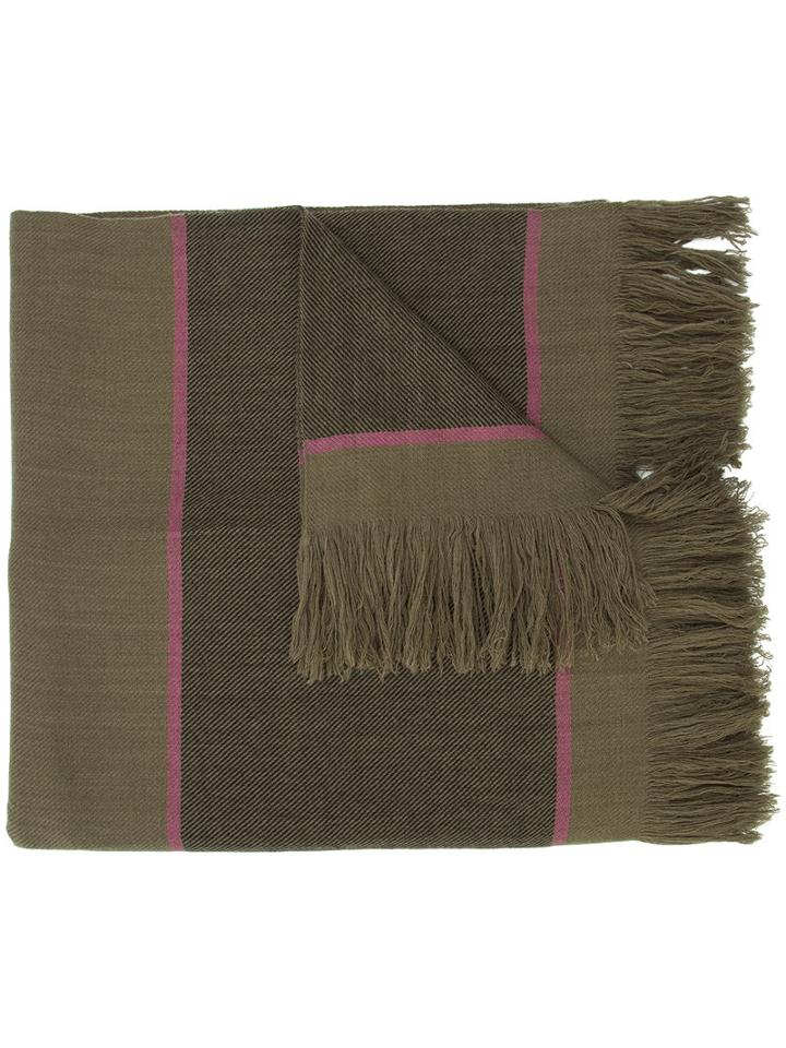 Denis Colomb - Striped Scarf - Women - Cashmere - One Size, Brown, Cashmere
