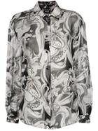 Moschino Printed Button Blouse - Grey
