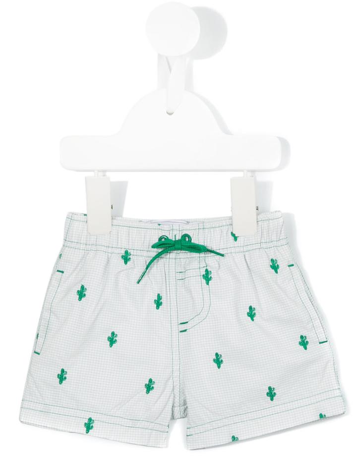 Embroidered Cactus Swim Short - Kids - Polyamide/polyester - 6 Mth, Green, Tartine Et Chocolat