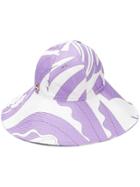 Emilio Pucci Colour Block Wide Brim Hat - White