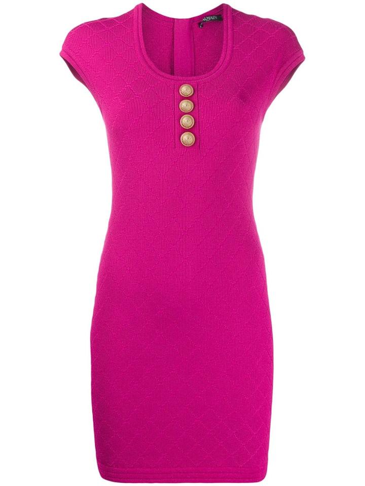 Balmain Diamond Knit Dress - Pink