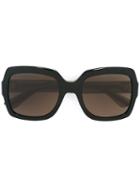 Gucci Eyewear Square Shaped Sunglasses, Women's, Black, Plastic