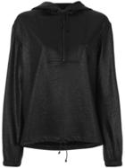 Saint Laurent High Shine Half Zip Hoody - Black