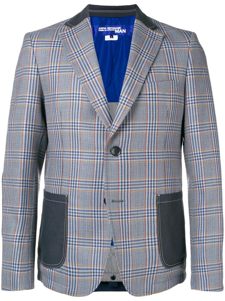 Junya Watanabe Man Patchwork Checked Blazer - Grey