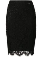 Twin-set Lace Pencil Skirt - Black