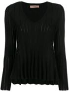 Twin-set Ribbed Detail Sweater - Black