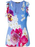 Roberto Cavalli Floral Print Tank Top - Blue