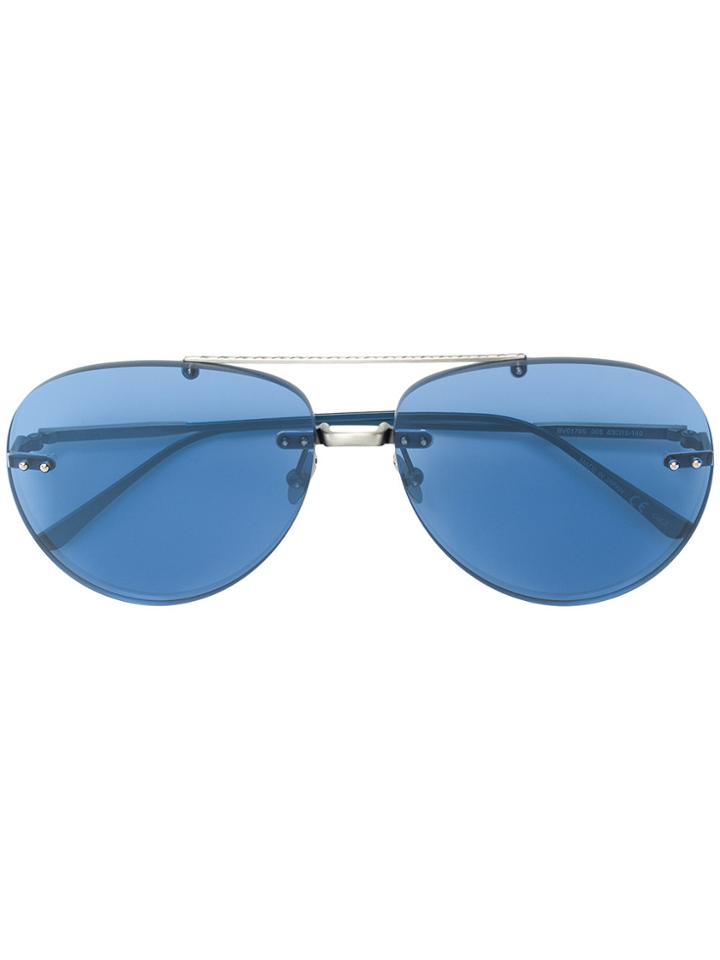 Bottega Veneta Eyewear Aviator Shaped Sunglasses - Blue