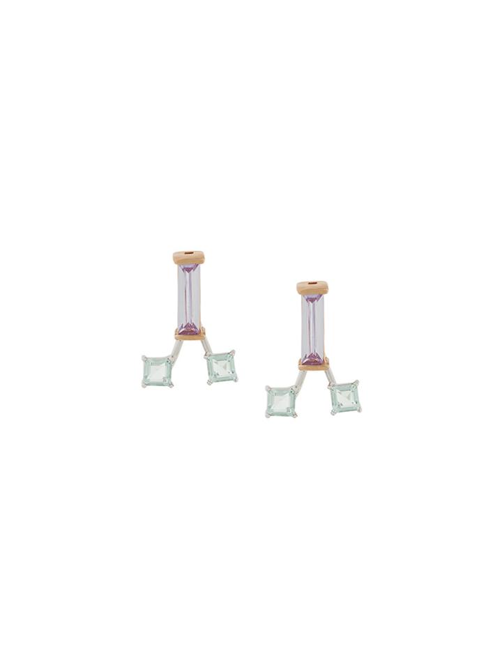 V Jewellery Willa Ear Jackets Earrings - Metallic