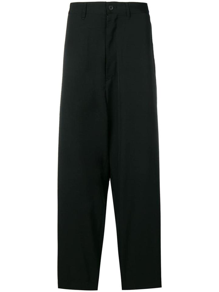 Yohji Yamamoto Plain Formal Trousers - Black