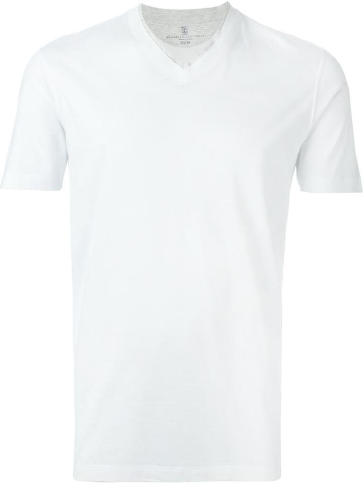 Brunello Cucinelli Layered V-neck T-shirt