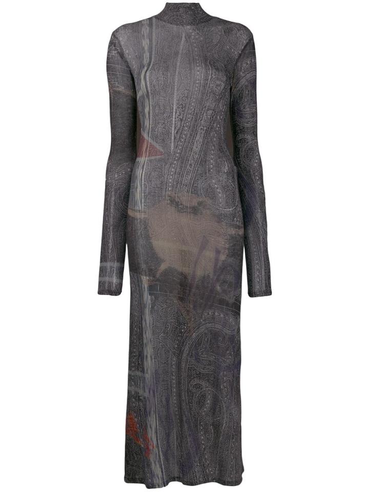 Yohji Yamamoto Turtle Neck Fitted Dress - Black