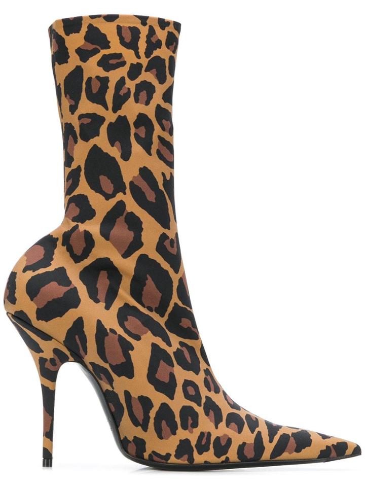 Balenciaga Knife Bootie Leopard Jersey 11 - Black