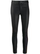 Drome Contrast Band Skinny Leather Trousers - Blue