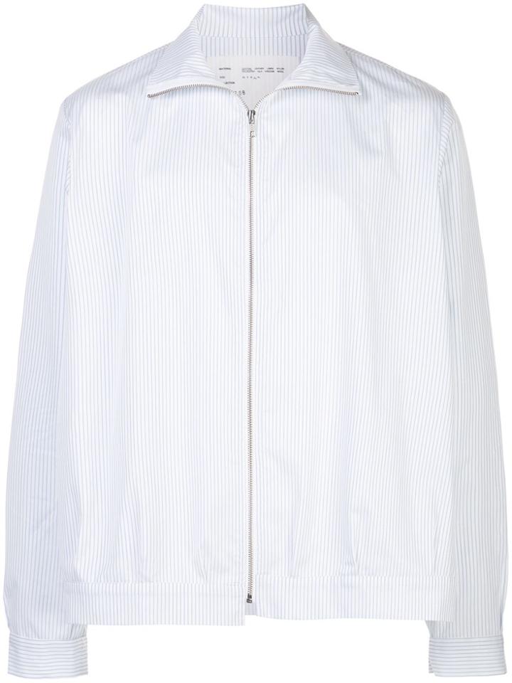 Camiel Fortgens Striped Zip-up Jacket - White