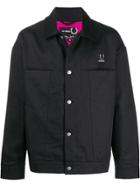 Raf Simons X Fred Perry Logo Plaque Denim Jacket - Black