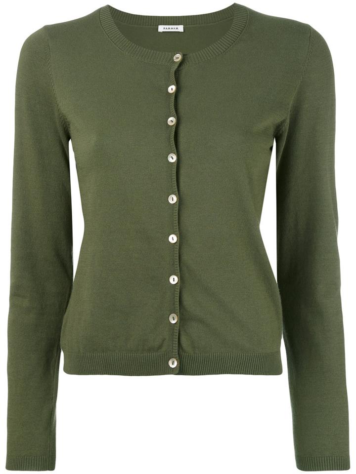 P.a.r.o.s.h. - Classic Cardigan - Women - Cotton/spandex/elastane - Xs, Green, Cotton/spandex/elastane