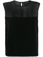 Federica Tosi Sheer Panel Vest Top - Black