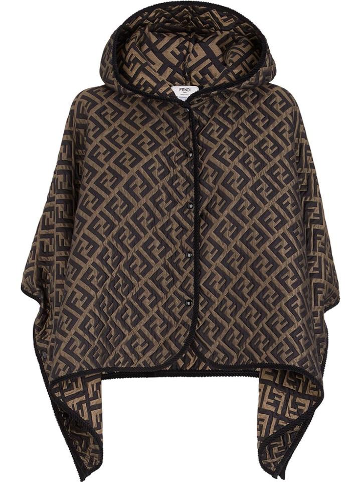 Fendi Ff Logo Cape - Brown