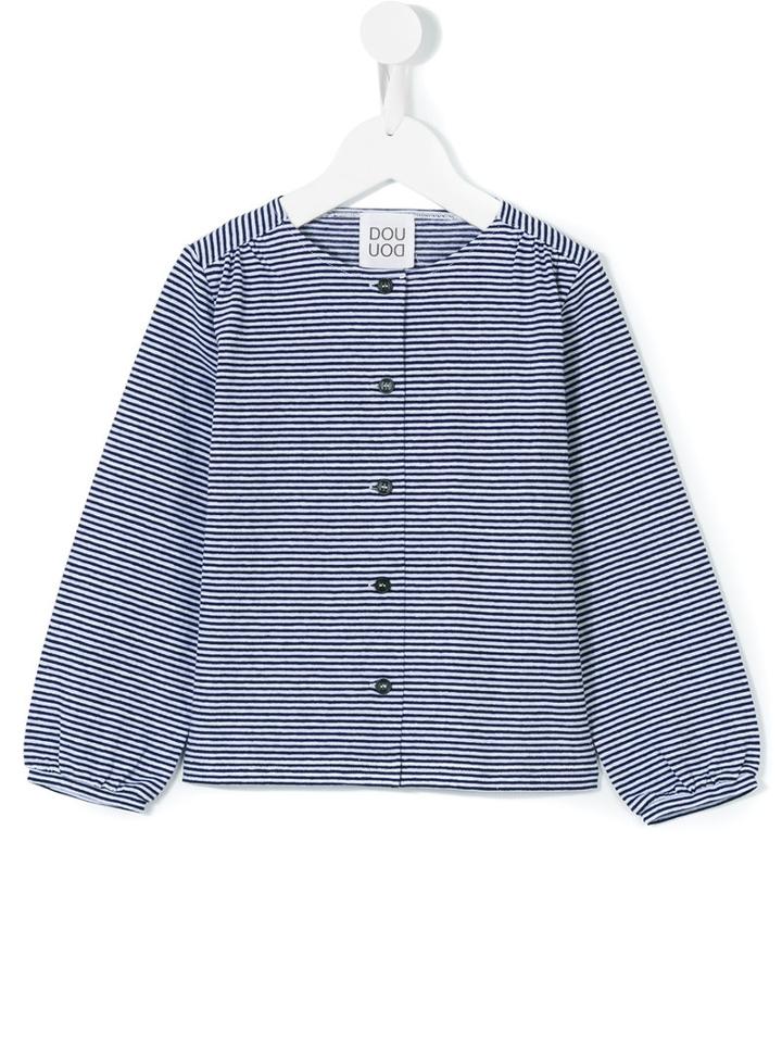 Douuod Kids - Striped Cardigan - Kids - Cotton/polyester - 3 Yrs, Toddler Girl's, Blue