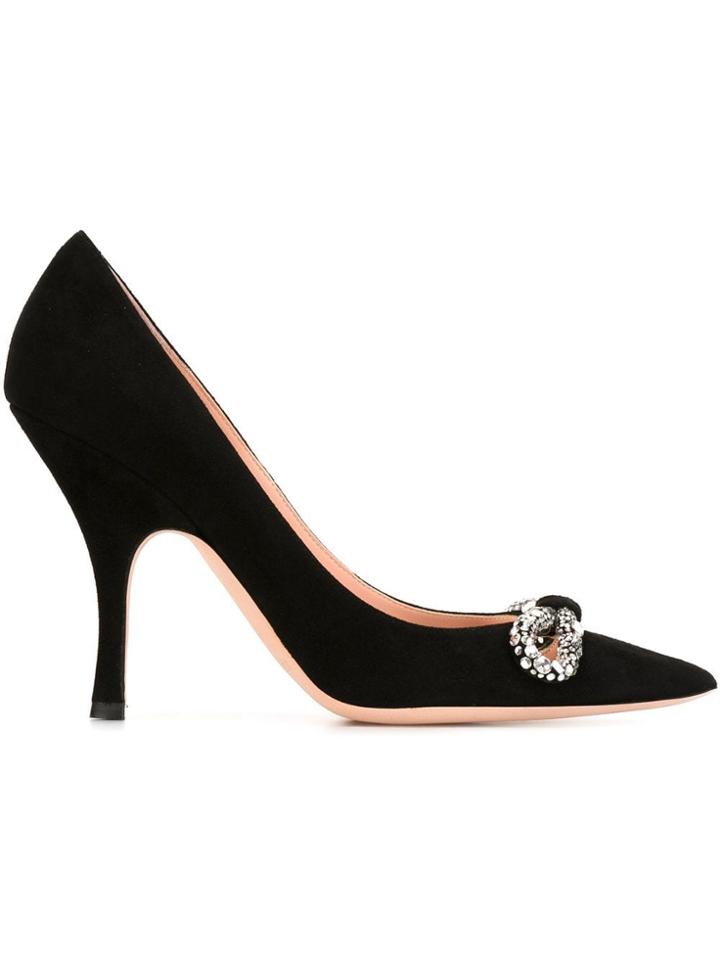 Rochas Embellished Bow Pumps - Black