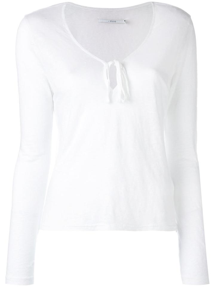 J Brand Fitted Top, Women's, Size: Xs, White, Linen/flax