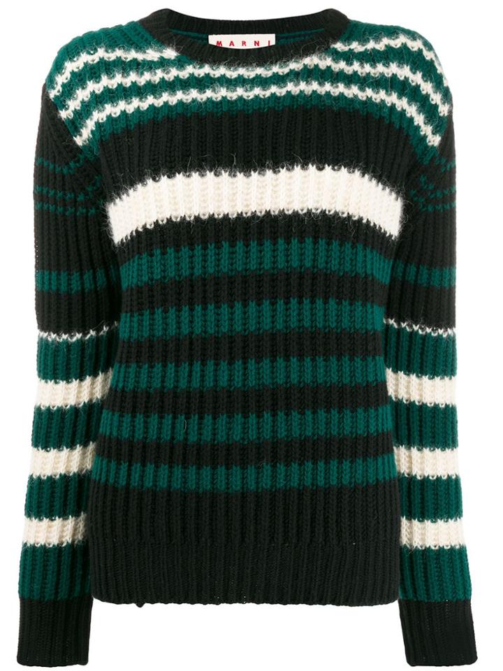 Marni Striped Knit Jumper - Black