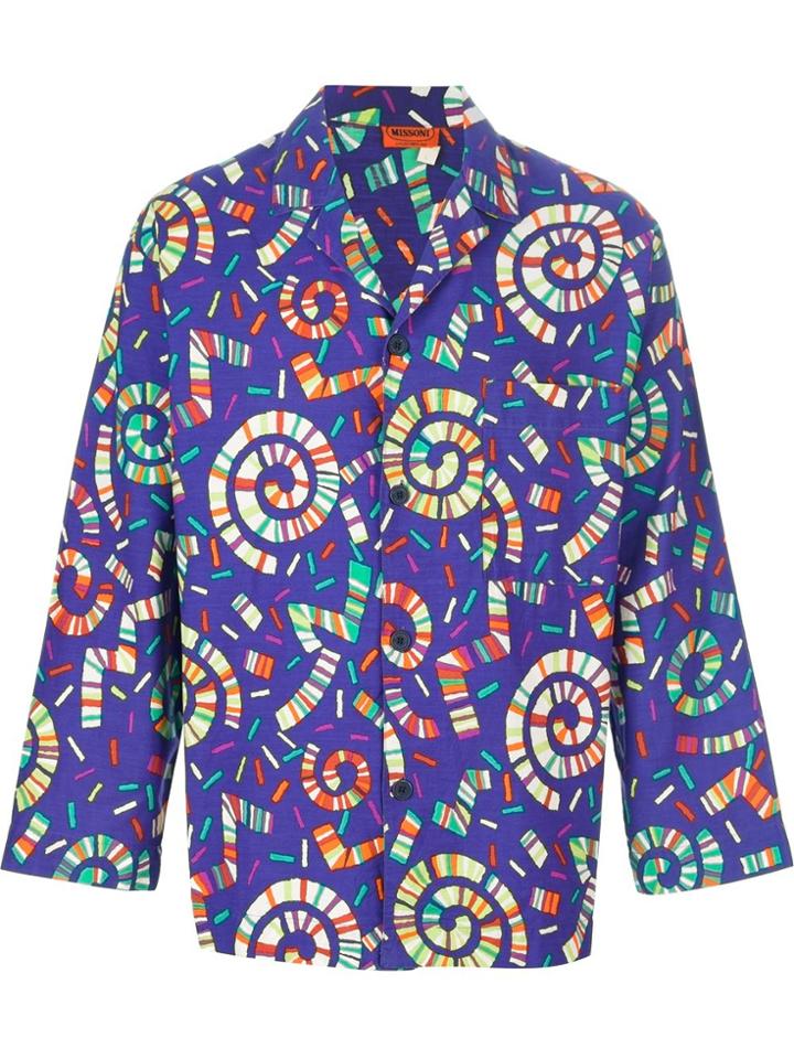 Missoni Vintage Retro Print Top - Pink & Purple