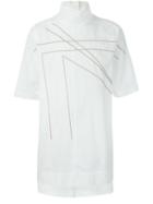 Rick Owens Funnel Neck Shirt, Men's, Size: L, White, Cotton/polyester