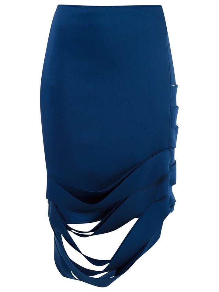 Gloria Coelho Asymmetric Midi Skirt, Women's, Size: Pp, Blue, Elastodiene/polyester