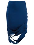 Gloria Coelho Asymmetric Midi Skirt, Women's, Size: Pp, Blue, Elastodiene/polyester