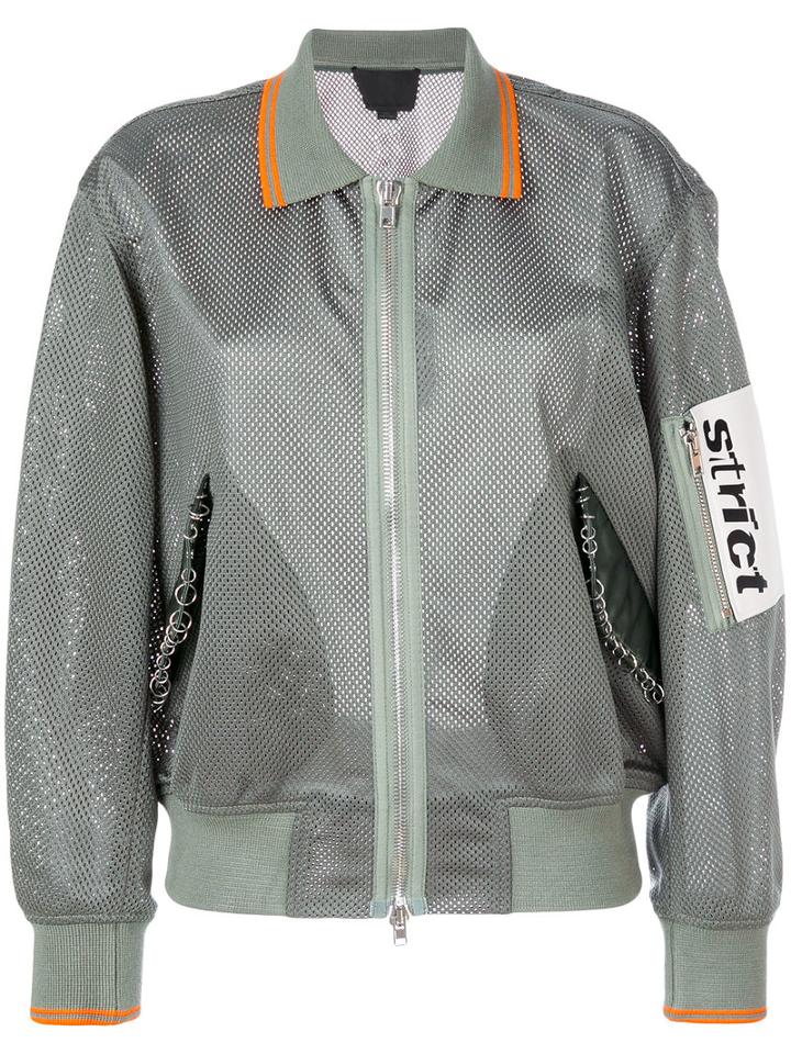 Alexander Wang - Strict Mesh Bomber - Women - Nylon - M, Green, Nylon