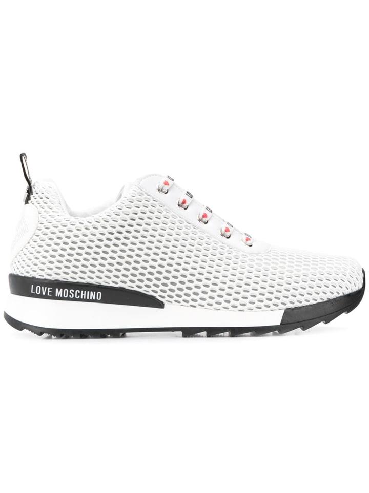 Love Moschino Mesh Lace-up Sneakers - White