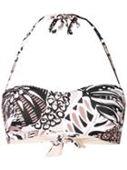 Fisico Leaf Print Bandeau Bikini Top - Nude & Neutrals