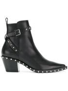 Versace Studded Ankle Boots - Black