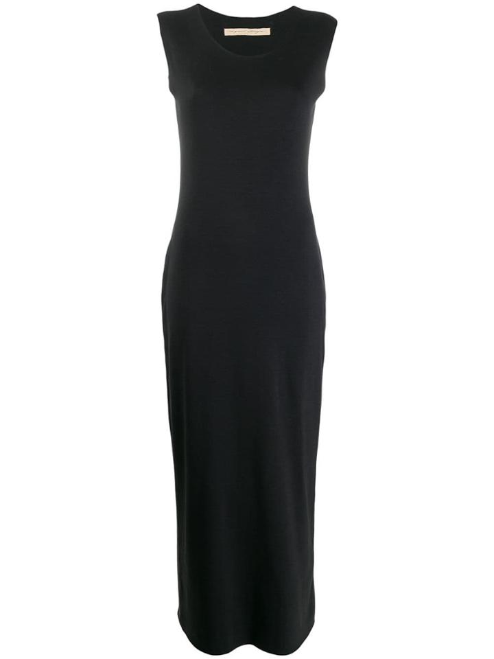 Raquel Allegra Round Neck Maxi Dress - Black