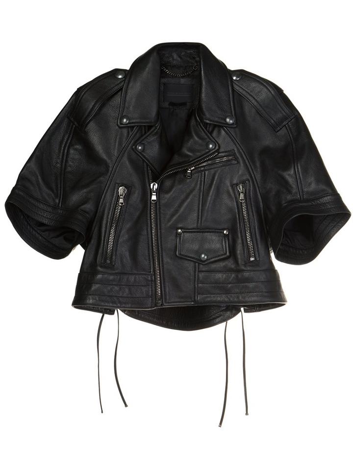 Diesel Black Gold Biker Capelet, Women's, Size: 38, Calf Leather/rayon
