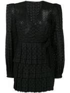 Wandering Perforated Detail Dress - Black