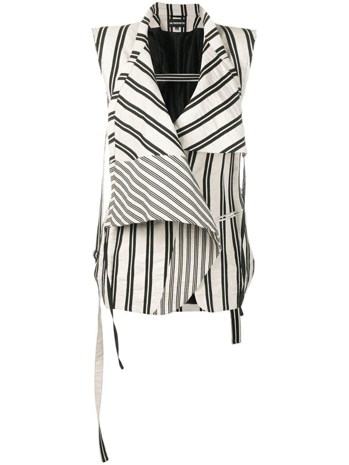 Ann Demeulemeester Striped Gilet - Neutrals