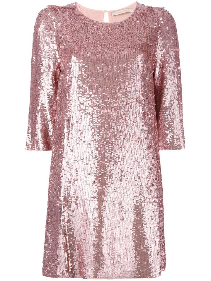 Amen Sequins Embellished Shift Dress, Women's, Size: 42, Pink/purple, Viscose/pvc