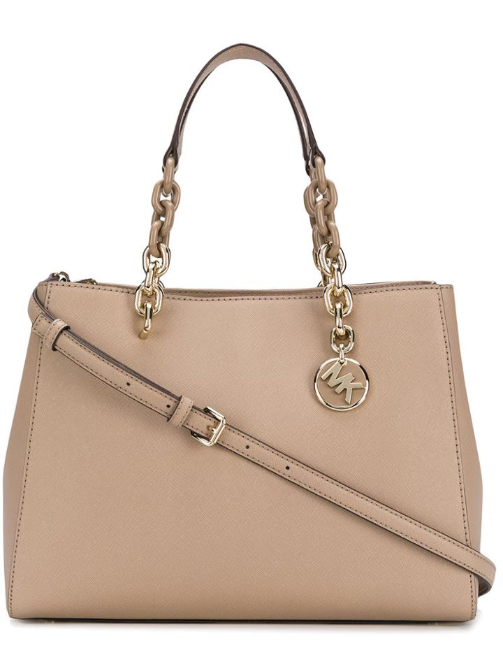 Michael Michael Kors Cynthia Saffiano Satchel - Nude & Neutrals