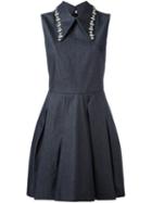 Mcq Alexander Mcqueen Crystal Embellished Pointed Collar Dress