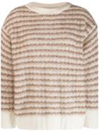 Theory Striped Knit Sweater - Brown