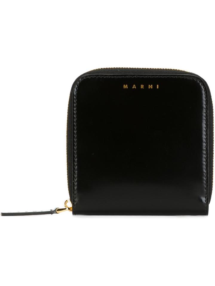 Marni Square Zipped Up Wallet - Black