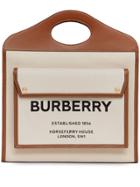 Burberry Medium Two-tone Canvas And Leather Pocket Bag - Neutrals