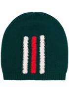 Gucci Green Web Knitted Wool Beanie Hat