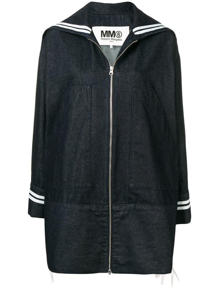 Mm6 Maison Margiela Denim Raincoat - Blue