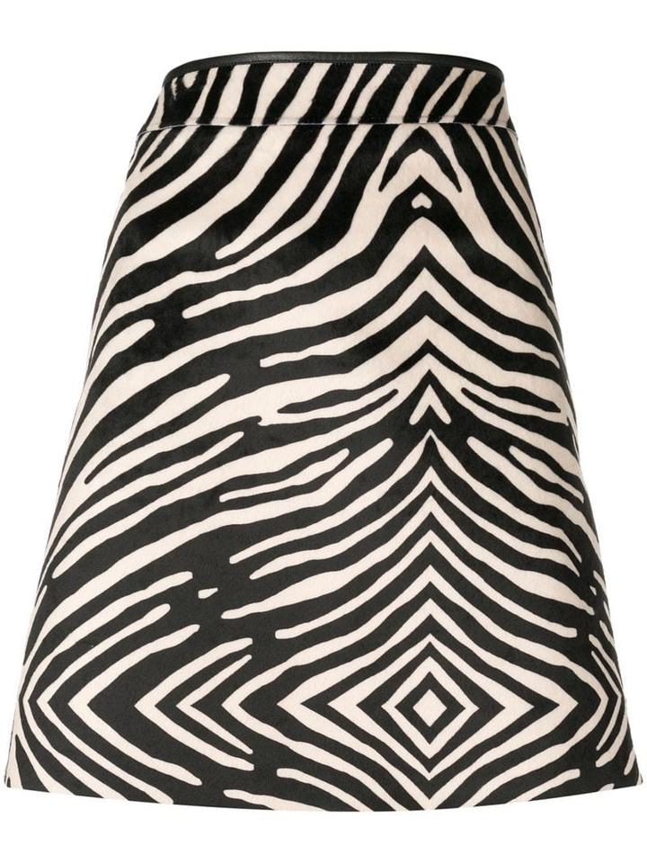 Ps Paul Smith Zebra Printed Mini Skirt - Black