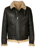 Jeckerson Front Zip Shearling Jacket - Brown